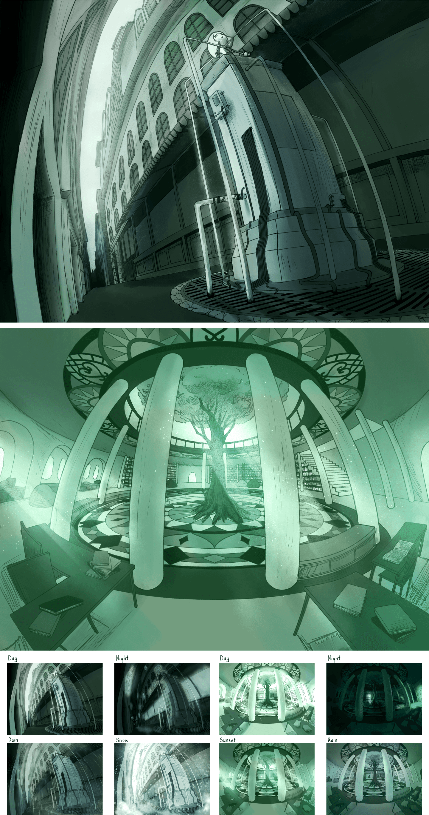 Visual novel background concepts